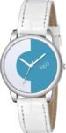 PIRASO Analog Two Tone Blue & White Dial & White Strap Watch for Women-6622 F&W-S