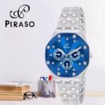 PIRASO Blue Analog Display Silver Chain Men & Women Watch - Pack of 2