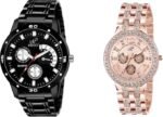 Analog Combo Wrist Watch Pink & Black DIAL Watch for Men & Women