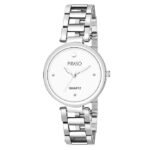 Piraso Analog White Dial & Silver Chain Watch For Women-2266-WH-CK