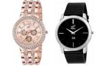 Analog Combo Wrist Watch Pink & Black DIAL Watch for Men & Women