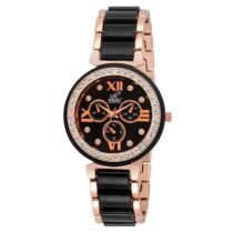 Chrono-Pattern Analog Watch for Women-Black