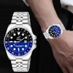 Two Tone Dial and Silver Chain Analog Watch for Men & Boy