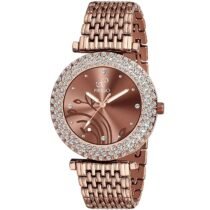 PIRASO Coffee Zuperia Diamond Studded Analog Watch for Women-DB 309 COFFEE