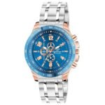 PIRASO Analog Blue Dial Heavy Silver Chain Watch For Men-RSSL 2024 BLUE COPPER SILVER