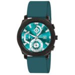 ANALOG TURQUOISE DIAL & TURQUOISE SILICONE STRAP WATCH FOR MEN-972 ADIFI TURQUOISE SILICONE STRAP
