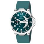 PIRASO ANALOG TURQUOISE DIAL & TURQUOISE SILICONE STRAP WATCH FOR MEN-D&D P95427 TURQUOISE SILICONE STRAP