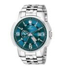 PIRASO DAY & DATE BLUE DIAL & SILVER CHAIN WATCH FOR MEN-D&D C19-34 BL CK
