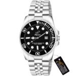 PIRASO Black Dial and Silver Chain Analog Watch for Men-ROL-X OG BLACK SILVER