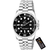 PIRASO Black Dial and Silver Chain Analog Watch for Men-ROL-X OG BLACK SILVER