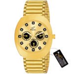 PIRASO Diamond Golden Dial & Golden Chain Analog Watch for Men-RA-DO 2026 GOLDEN