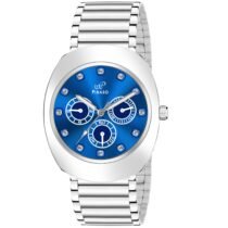 PIRASO Diamond Blue Dial & Silver Chain Analog Watch for Men-RA-DO 2026 BLUE SILVER