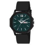 PIRASO Turquoise Square Dial & Black Silicone Strap Watch For Men-PS3027 TURQUOISE BLACK SILICONE STRAP