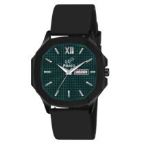 PIRASO Turquoise Square Dial & Black Silicone Strap Watch For Men-PS3027 TURQUOISE BLACK SILICONE STRAP