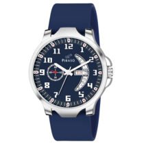 PIRASO ANALOG BLUE DIAL & BLUE SILICONE STRAP WATCH FOR MEN-D&D P95427 BLUE SILICONE STRAP
