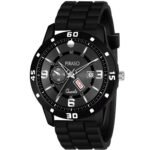 PIRASO ANALOG DAY & DATE BLACK DIAL & BLACK MESH STRAP WATCH FOR MEN-D&D F95 BLACK MESH DESIGNER