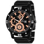 PIRASO ANALOG DATE BLACK COPPER DIAL & BLACK CHAIN WATCH FOR MEN-D&D ADI COPPER BLACK CHAIN