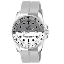 PIRASO ANALOG TWO TONE DIAL & GREY SILICONE STRAP WATCH FOR MEN-ROL-X OG WHITE& GREY(SILICON STRAP)