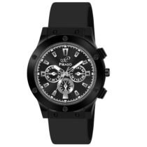 Piraso Black Dial & Black Silicone Strap Analog Watch For Men-HUB 8905 BLACK SILICONE STRAP