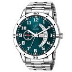 PIRASO Day & Date Turquoise Dial & Stainless Steel Chain Analog Watch For Men-PR2727 TURQUOISE