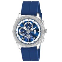 Piraso Blue Date Dial With Blue Silicone Strap Analog Watch For Men-973 2025 SILVER BLUE SILICONE STRAP