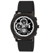 Piraso Black Date Dial Analog Watch With Black Silicone Strap Watch For Men-972 2025 BLACK SILICONE STRAP