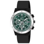 Piraso Turquoise Dial & Black Silicone Strap Analog Watch For Men-HUB 8905 TURQUOISE SILVER BLACK SILICONE STRAP