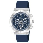 Piraso Blue Dial Analog Watch & Blue Silicone Strap Watch For Men-HUB 8905 SILVER BLUE SILICONE STRAP