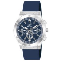 Piraso Blue Dial Analog Watch & Blue Silicone Strap Watch For Men-HUB 8905 SILVER BLUE SILICONE STRAP