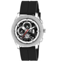 Piraso Black Date Dial With Black Silicone Strap Analog Watch For Men-973 2025 SILVER BLACK SILICONE STRAP