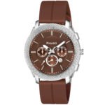 Piraso Brown Dial & Brown Silicone Magnetic Lock Strap Analog Watch For Men-973 2022 BROWN MAGNETIC STRAP