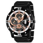 PIRASO ANALOG DATE BLACK COPPER DIAL & BLACK CHAIN WATCH FOR MEN-D&D 2025 COPPER BLACK CHAIN