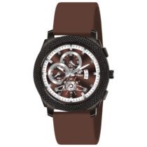 Piraso Brown Date Dial & Brown Silicone Strap Analog Watch For Men-972 2025 BROWN SILICONE STRAP