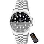 Piraso Two Tone Black & Grey Dial And Silver Chain Analog Watch for Men-ROL-X OG BLACK & GREY