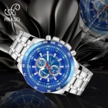 PIRASO Analog Blue Dial & Heavy Stainless steel Chain Watch for Men-RSSL 2020 BLUE SILVER