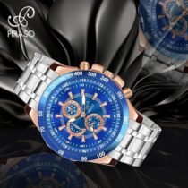 PIRASO Analog Blue Copper Dial & Heavy Stainless steel Chain Watch for Men-RSSL 2020 BLUE COPER SILVER