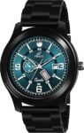 PIRASO Black Day & Date Dial & Stainless Steel Chain Analog Watch For Men-D&D C19 BLUE BLACK