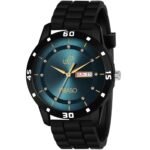 ANALOG DAY & DATE BLUE DIAL & BLACK MESH DESIGNER WATCH FOR MEN-D&D F92 BLUE BLACK MESH DESIGNER