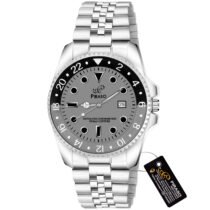 Piraso Black Dial And Silver Chain Analog Watch for Men-ROL-X OG GREY BLACK SILVER