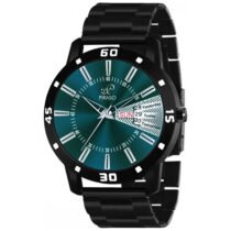 PIRASO ANALOG DAY & DATE TURQUOISE DIAL & BLACK CHAIN WATCH FOR MEN-2038-TURQUOISE BLACK CHAIN