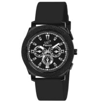 Piraso Black Dial & Black Silicone Strap Analog Watch For Men-972 8905 BLACK SILICONE STRAP