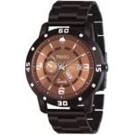 PIRASO ANALOG DAY & DATE BROWN DIAL BROWN CHAIN WATCH FOR MEN-D&D F95 BROWN