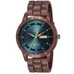 PIRASO ANALOG DAY & DATE BLUE DIAL & BROWN MESH DESIGNER WATCH FOR MEN-D&D F92 BLUE BROWN