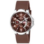 PIRASO ANALOG BROWN DIAL & BROWN SILICONE STRAP WATCH FOR MEN-D&D P95427 BROWN SILICONE STRAP