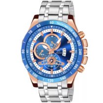 PIRASO ANALOG WATCH DATE BLUE COPPER DIAL & SILVER CHAIN WATCH FOR MEN-RSSL 2025 BLUE COPPER SILVER