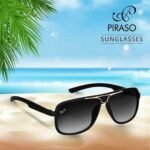 PIRASO Wayfarer Black lens & Black Frame Sunglass For Men-39019 BLACK