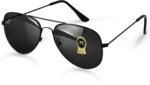 PIRASO Aviator Black lens & Black Frame Sunglass For Men & Women-3077 black vs black