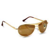 PIRASO oval brown lens & gold frame sunglasses For Men-3833-OVAL-GOLD-BROWN-B