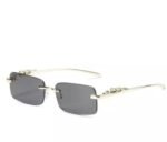 PIRASO Rectangular Black lens & Silver Frame Sunglass For Men & Women-PAI SILVER BLACK