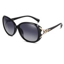 PIRASO Over-sized Black lens & Black Frame Sunglass For Women-5555 BLACK
